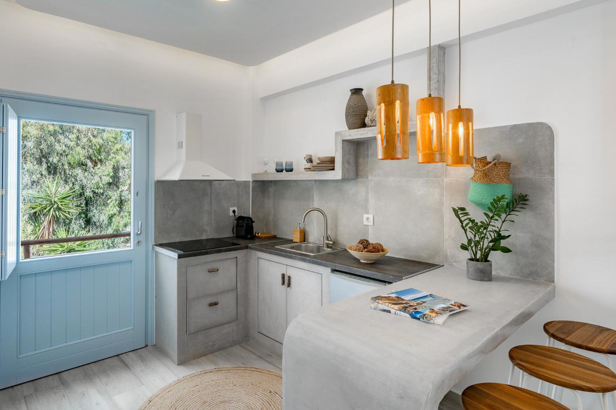 Light Blue Window Kamari Apartment Bagian luar foto